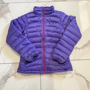 Patagonia Jacket XS/S Purple Duck Down Quilted Full Zip Outdoor